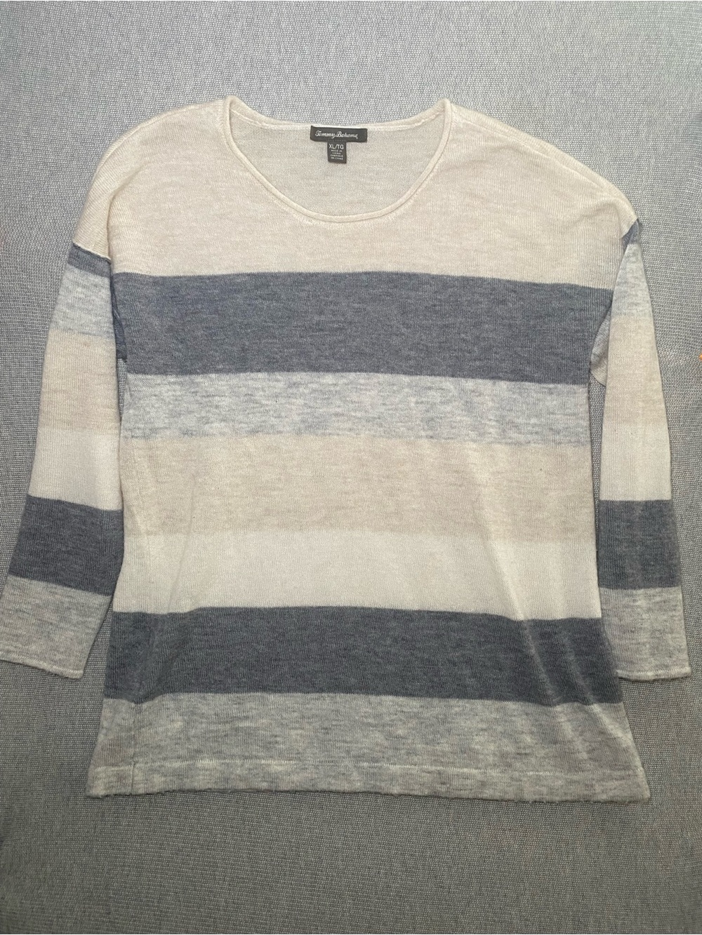 Tommy Bahama Longline Sweater Womens XL Wool Blend Striped